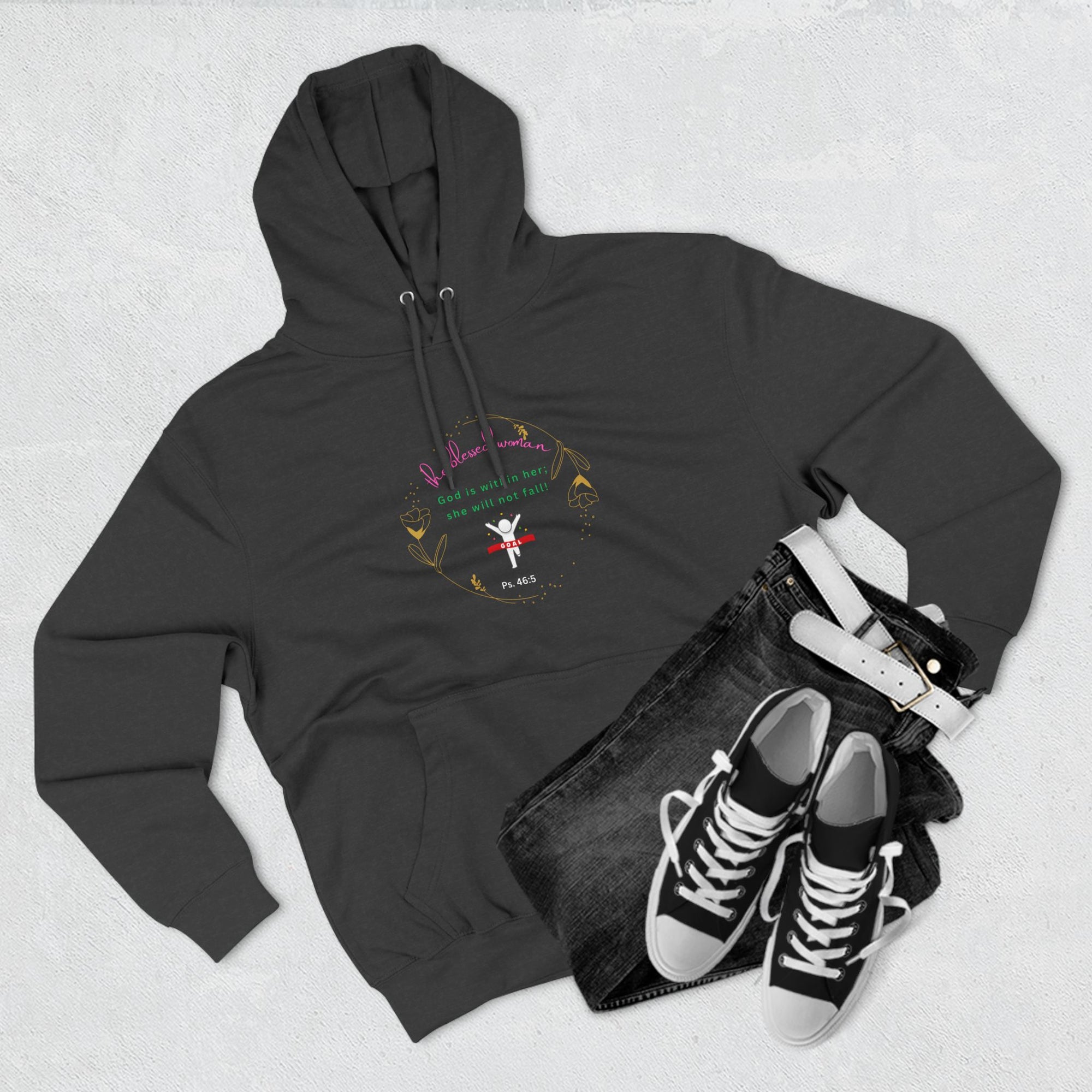 The Blessed Woman -Three-Panel Fleece Hoodie- God with her