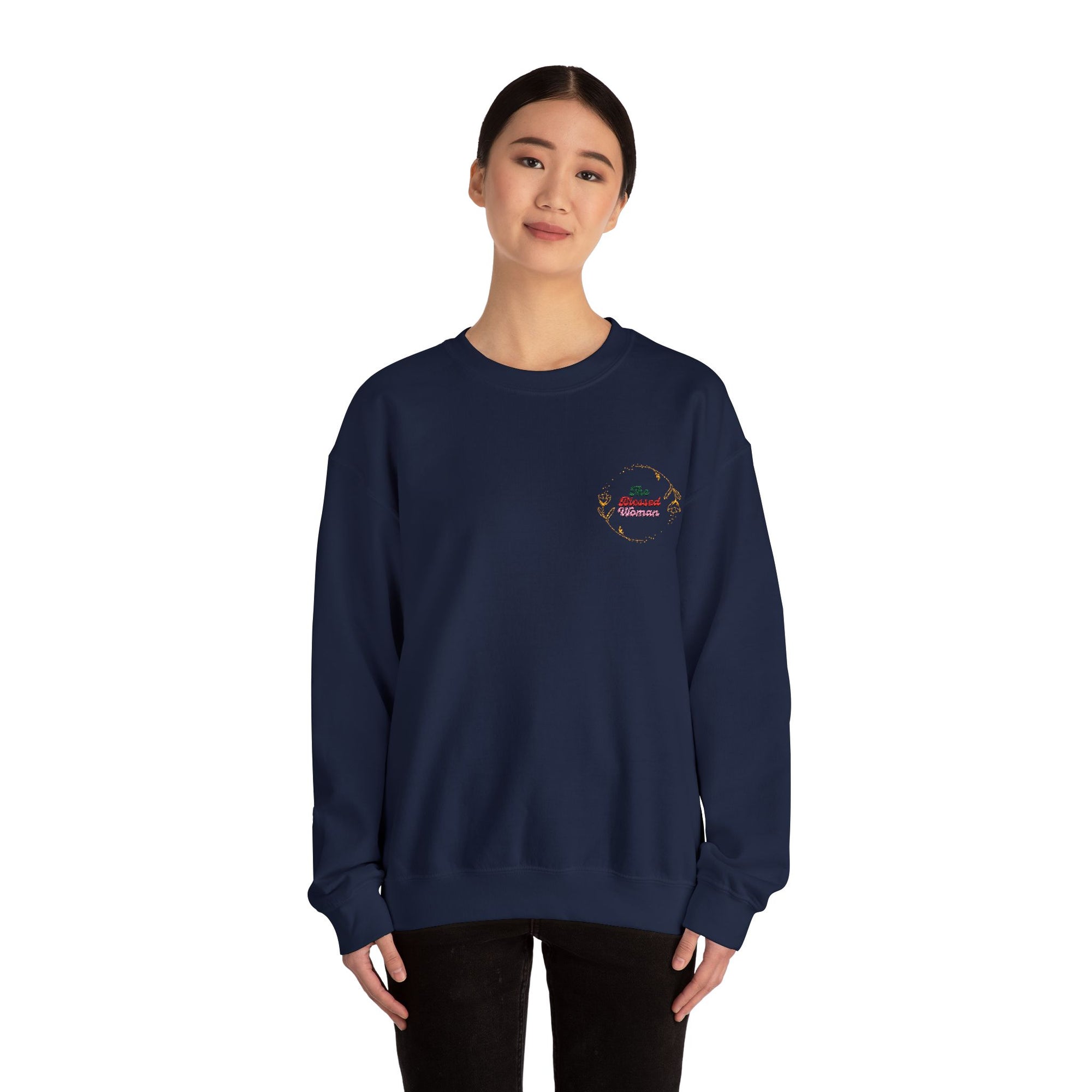 The Blessed Woman Logo Embroidered  Crewneck Sweatshirt