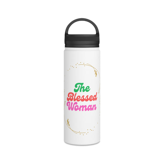 The Blessed Woman Stainless Steel Water Bottle, Handle Lid