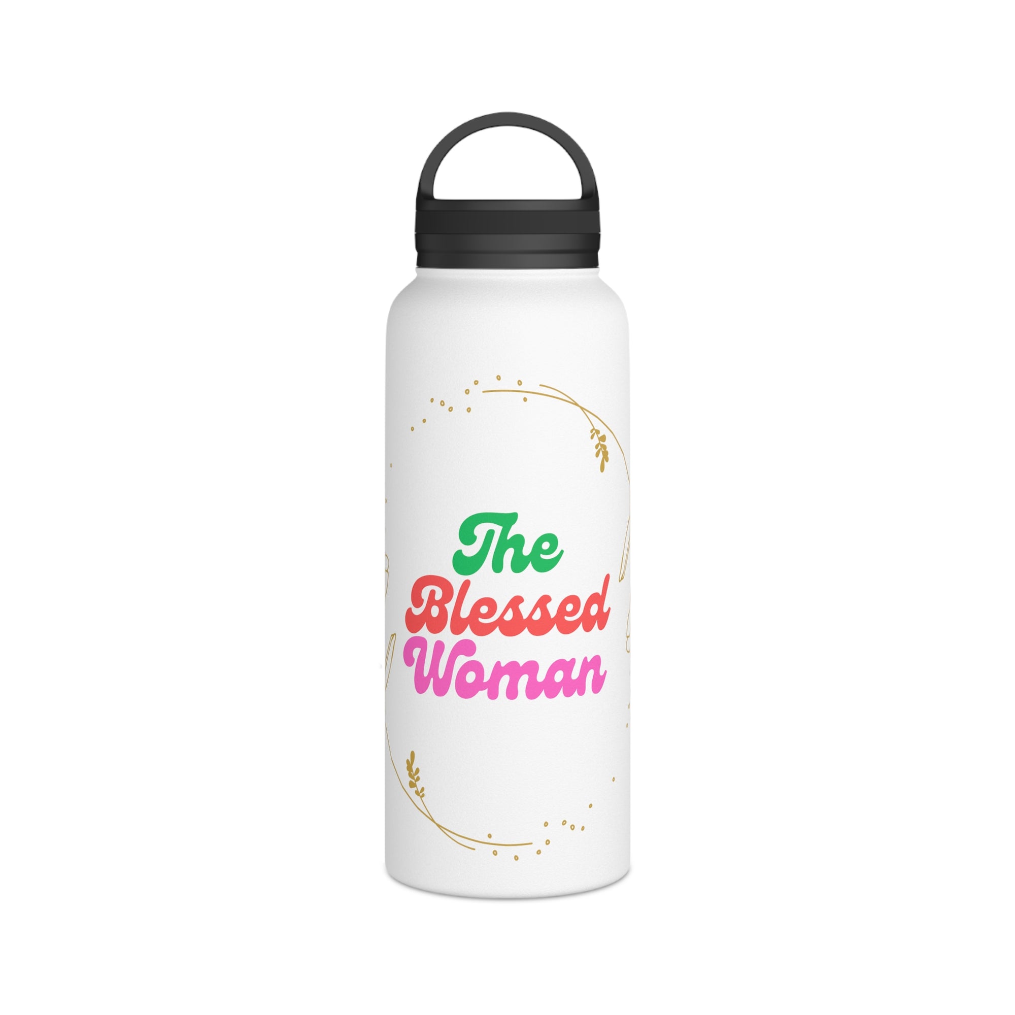 The Blessed Woman Stainless Steel Water Bottle, Handle Lid