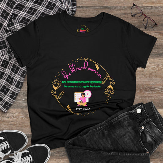 The Blessed hardworking Women's Midweight Cotton Tee