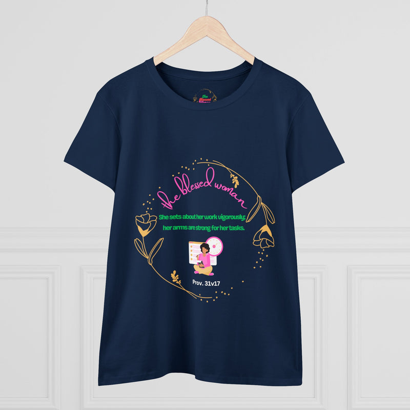 The Blessed hardworking Women's Midweight Cotton Tee