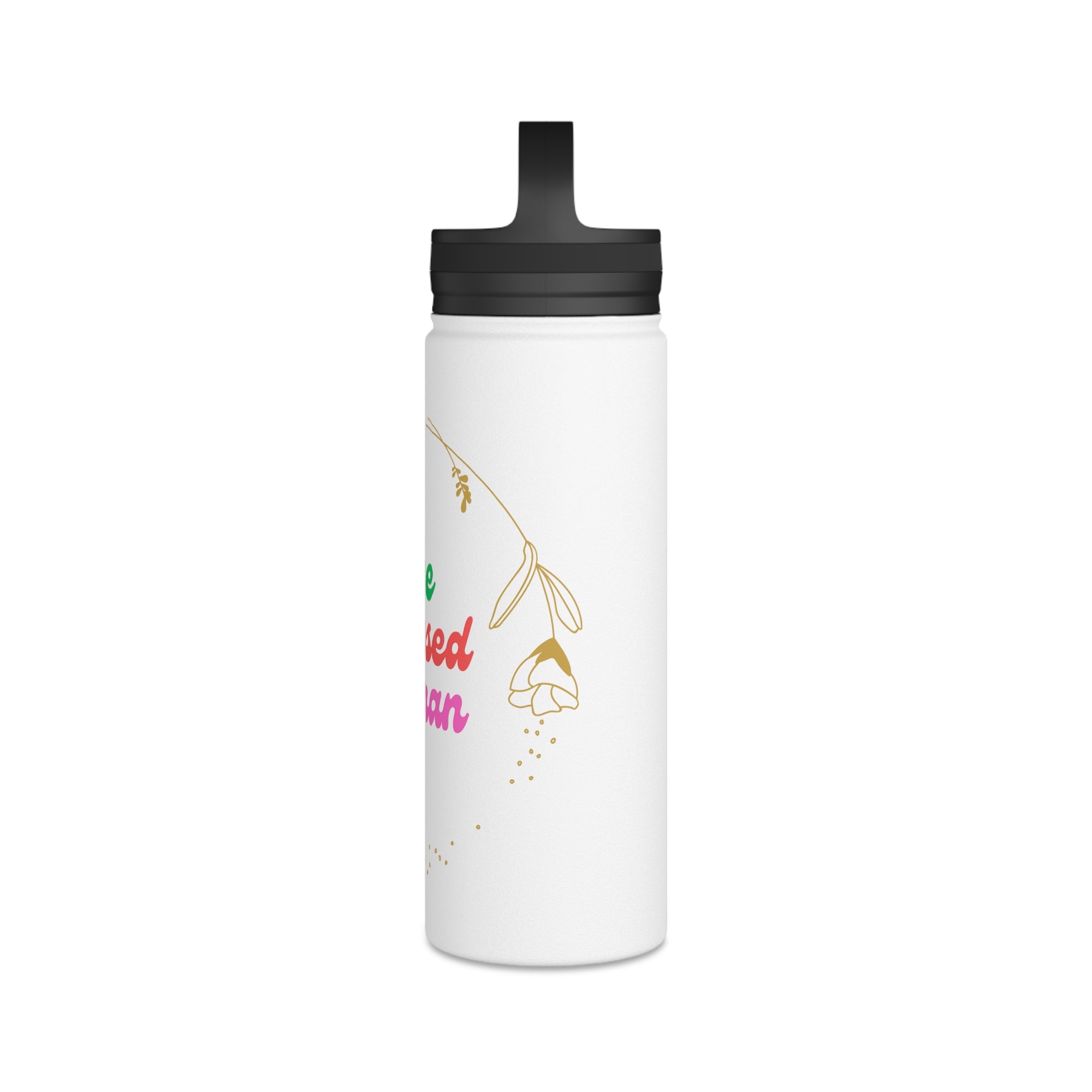 The Blessed Woman Stainless Steel Water Bottle, Handle Lid