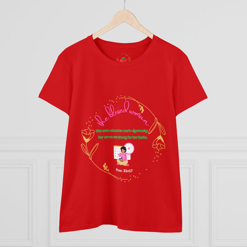 The Blessed hardworking Women's Midweight Cotton Tee