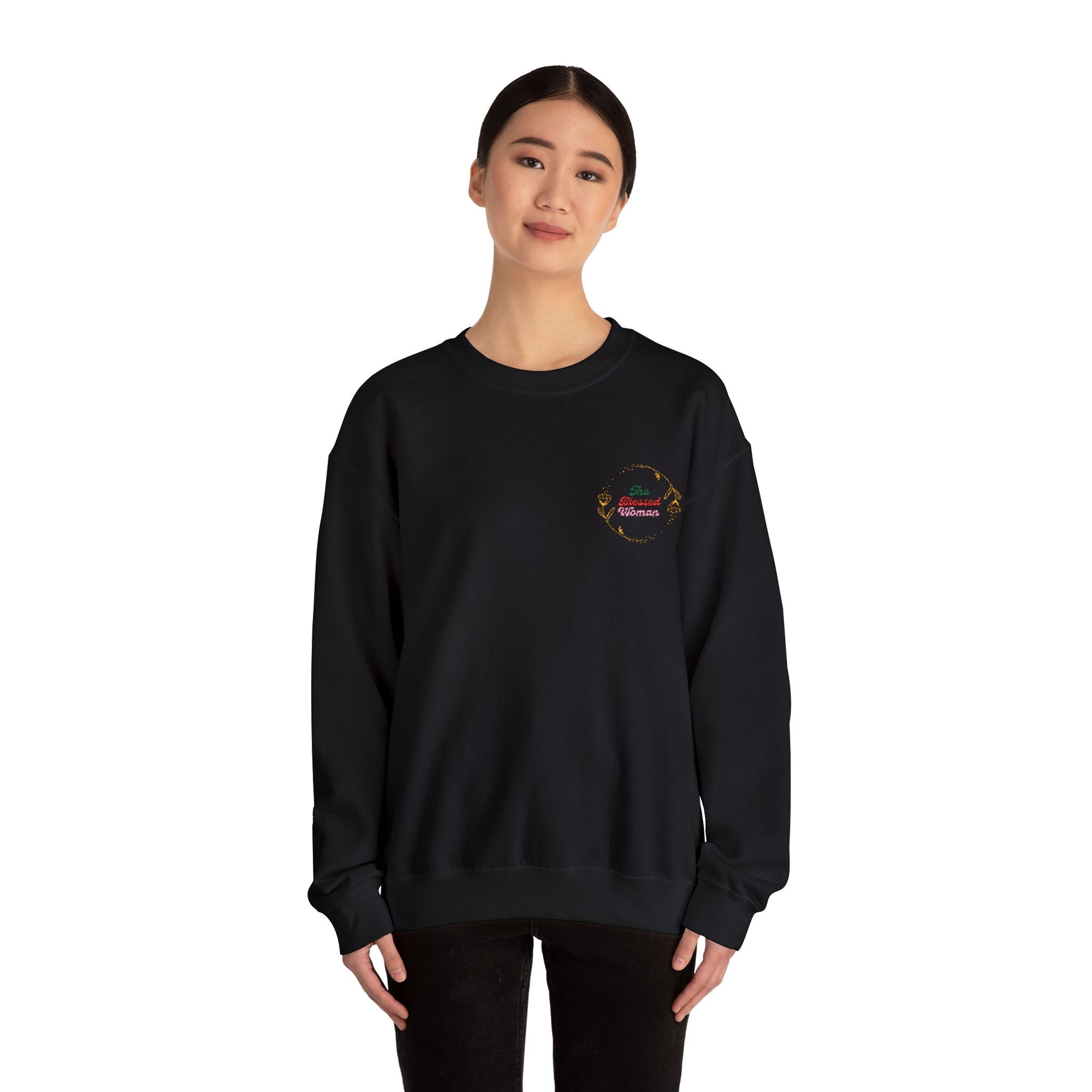 The Blessed Woman Logo Embroidered  Crewneck Sweatshirt