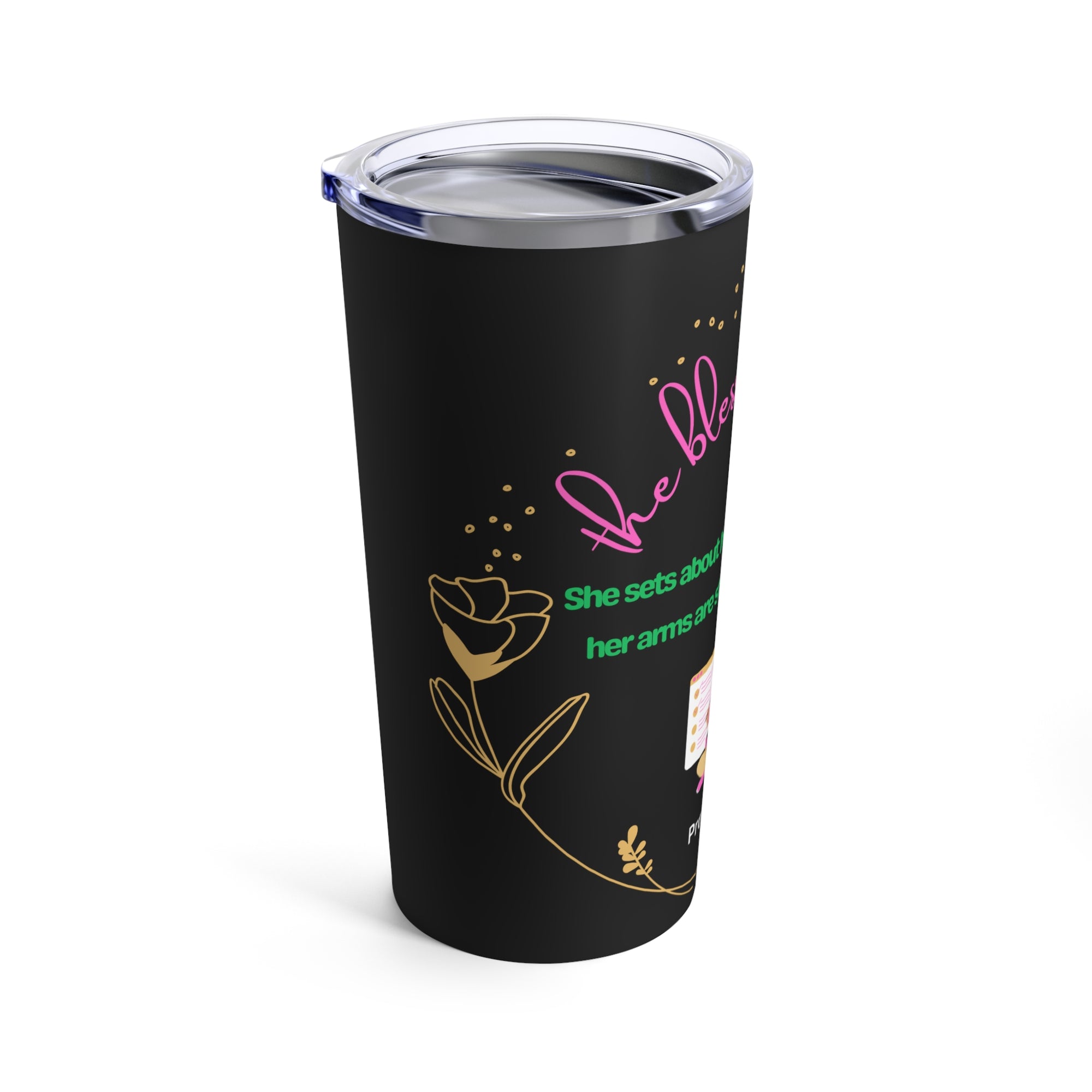 The Blessed Woman Hot and Cold Insulated stainless steel  Black Tumbler 20oz