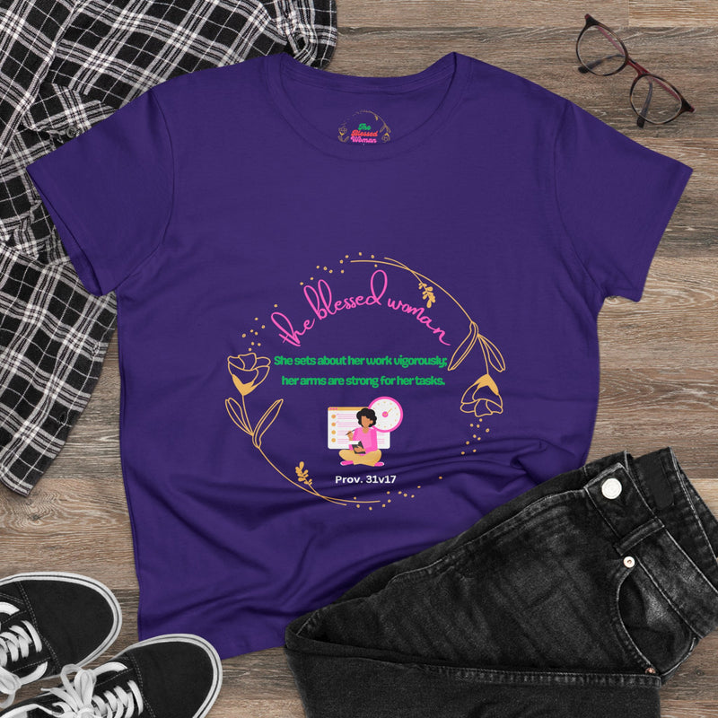 The Blessed hardworking Women's Midweight Cotton Tee
