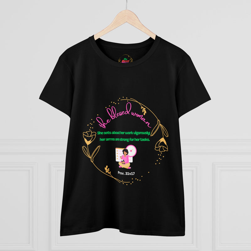 The Blessed hardworking Women's Midweight Cotton Tee