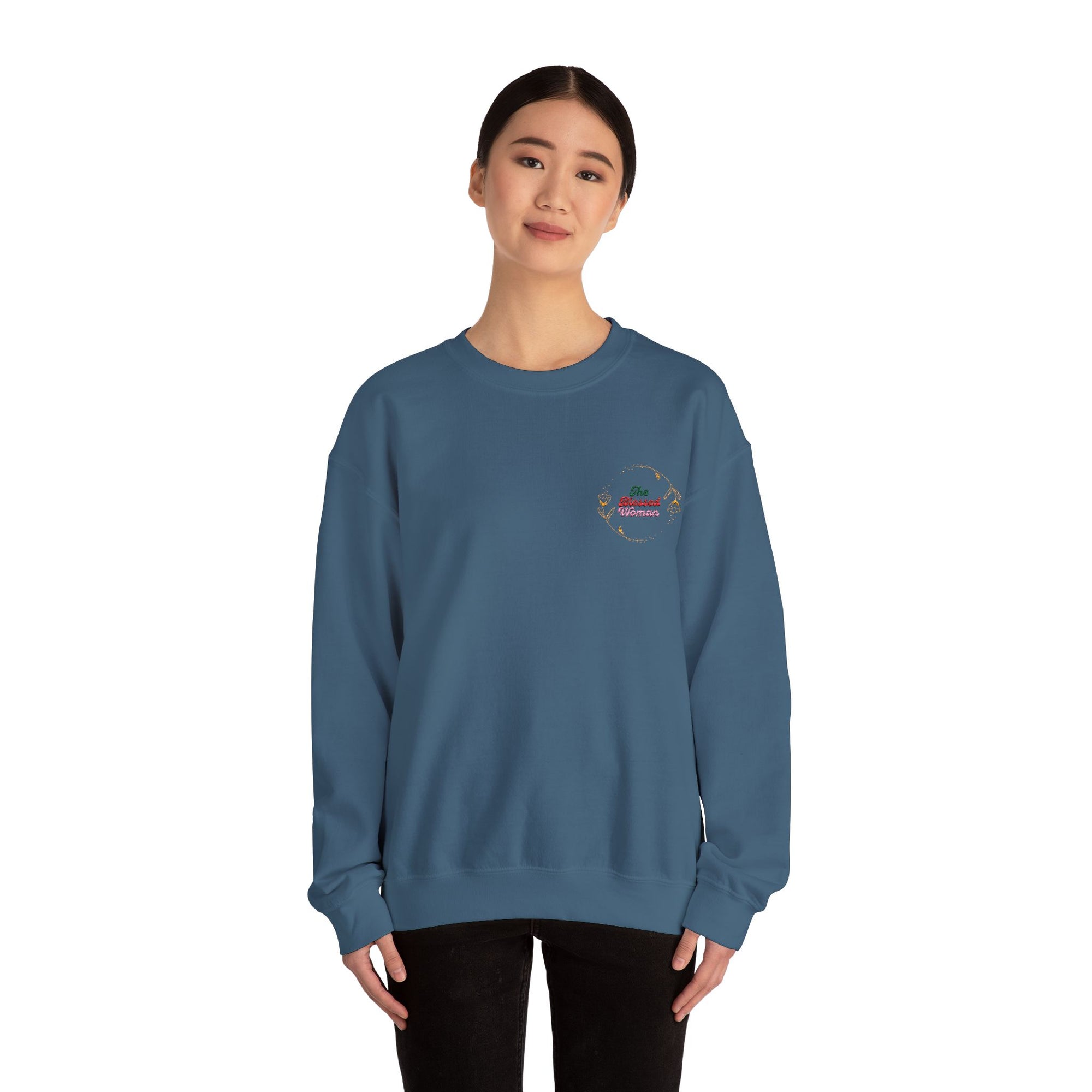 The Blessed Woman Logo Embroidered  Crewneck Sweatshirt