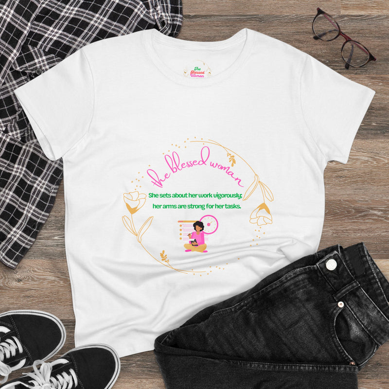 The Blessed hardworking Women's Midweight Cotton Tee