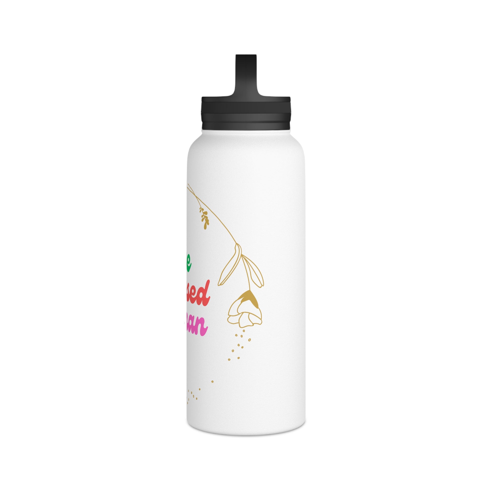 The Blessed Woman Stainless Steel Water Bottle, Handle Lid