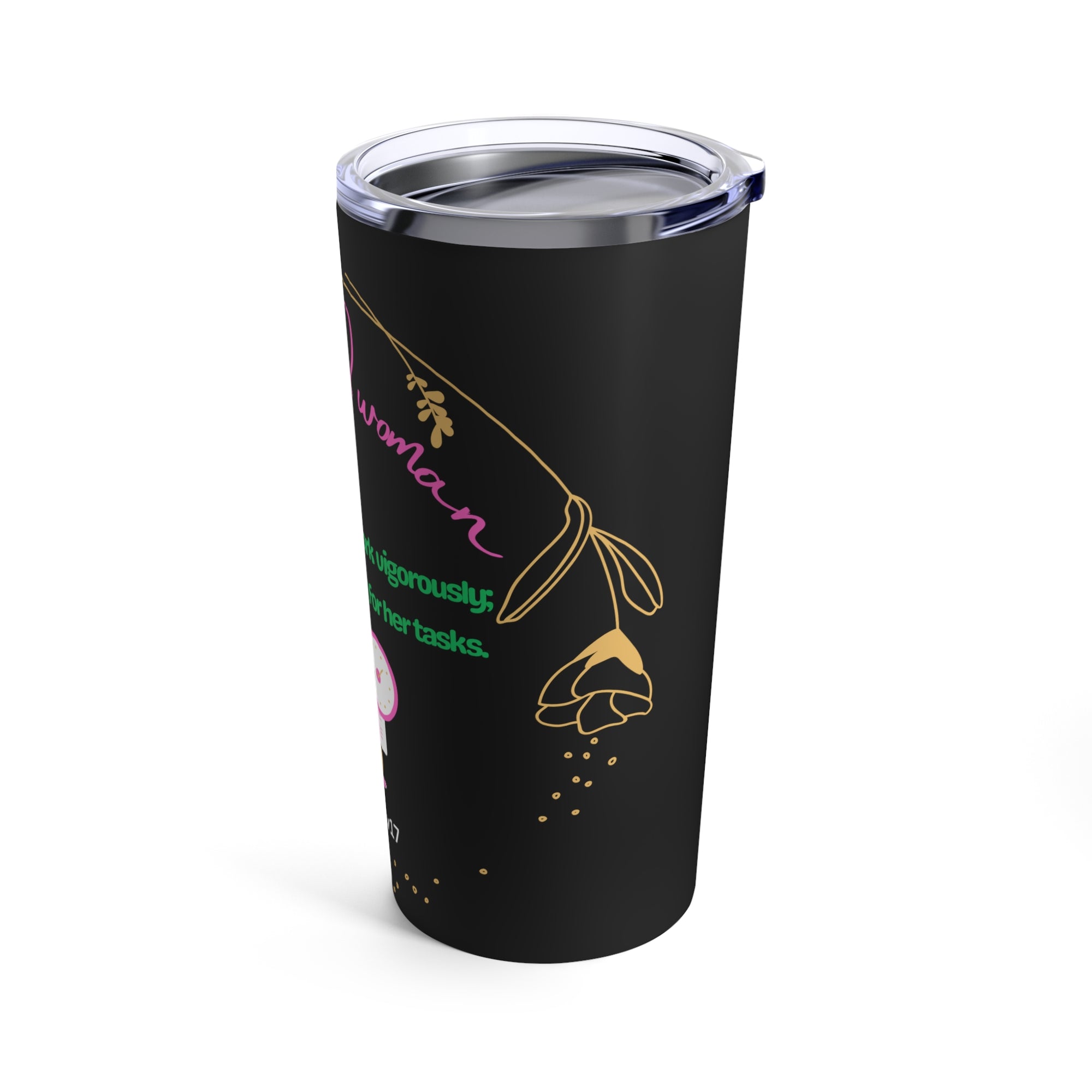 The Blessed Woman Hot and Cold Insulated stainless steel  Black Tumbler 20oz