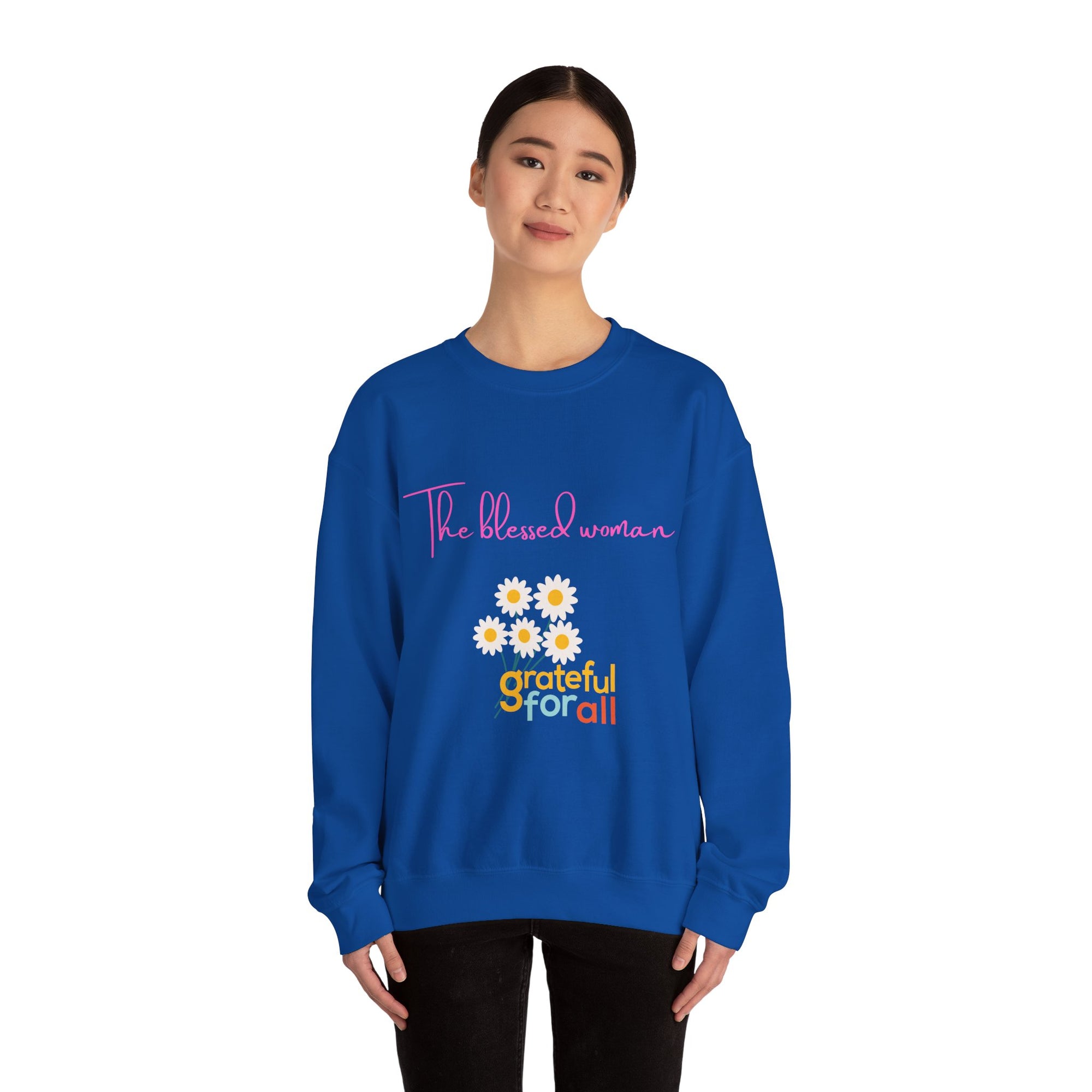 Blessed Woman Grateful Sweatshirt-Fall/Winter vibe