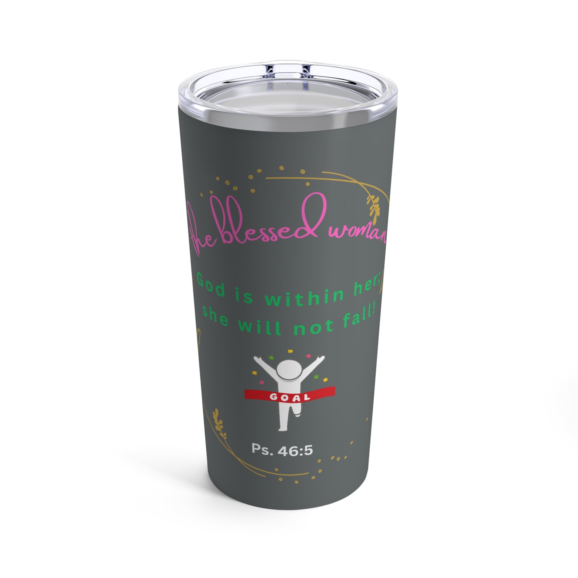 The Blessed Woman Hot and Cold Insulated stainless steel Tumbler 20oz Grey Tumbler 20oz