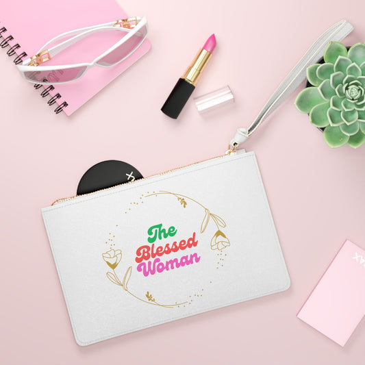 The Blessed Woman White Clutch Bag